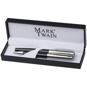 Writing set with ball pen and rollerball pen - Reklamnepredmety