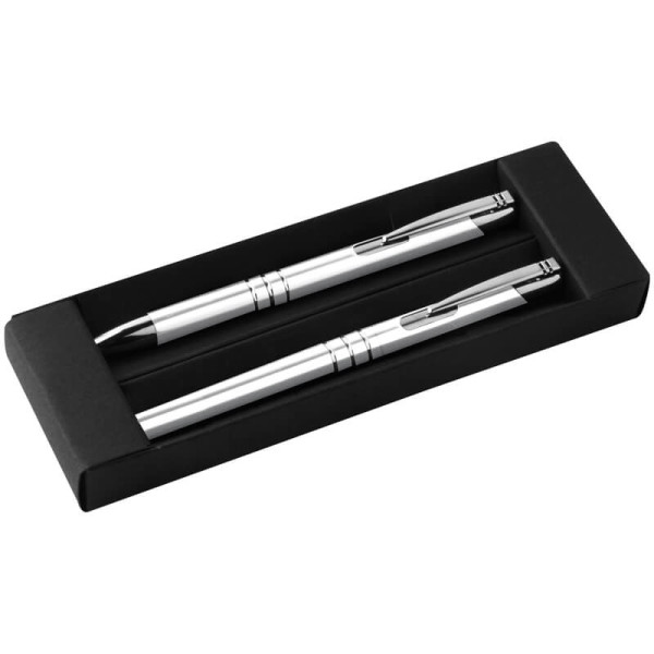 Writing set with ball pen and rollerball pen