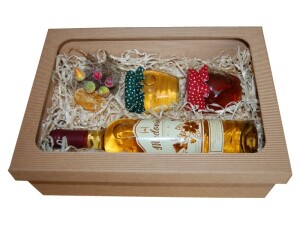 Set of 2 honeys and mead in a micro-flute cardboard box - Reklamnepredmety