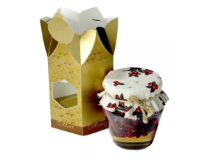 Dried cranberries in honey in a gold-colored carton - Reklamnepredmety