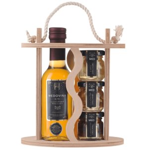 Set of 3 types of nuts in honey with mead in a stand - Reklamnepredmety