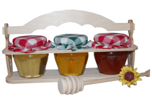 Set of 3 types of honey in a stand - Reklamnepredmety