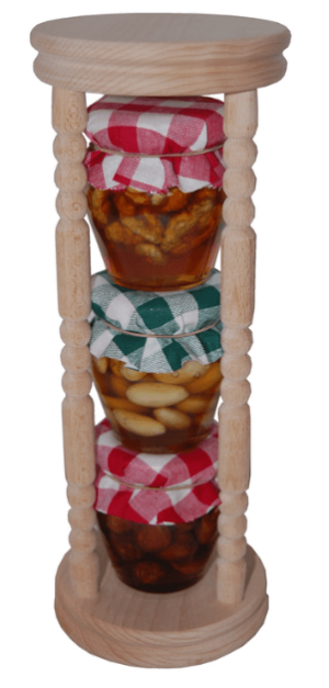 Set of nuts in honey in a rack - Reklamnepredmety