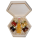 2 types of honey, nuts and dried cranberries in honey with mead in a hexagonal box with a closable lid - sada-3-druhov-medov-s-medovinou-v-stojanceku - variant