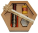 Dried cranberries in honey, mead and candle in a hexagonal carton - sada-3-druhov-medov-s-medovinou-v-stojanceku - variant