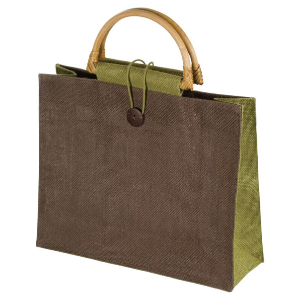 Jute bag with bamboo grip