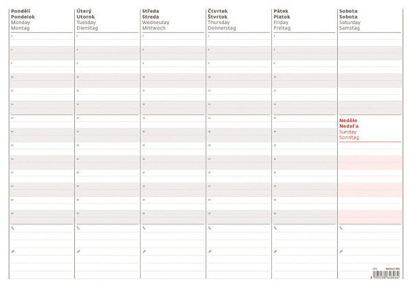 Weekly planning map A3