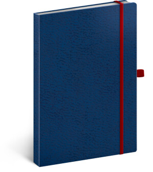 NOTIQUE Notes Vivella Classic modrý/červený, bodkovaný, 15 x 21 cm - Reklamnepredmety