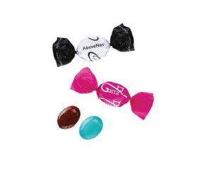 Candy with the printing of the packaging