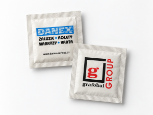 Portioned white sugar with printing - Reklamnepredmety