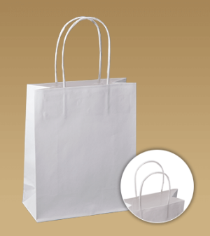 Bags with a curved eyepiece made of plain paper