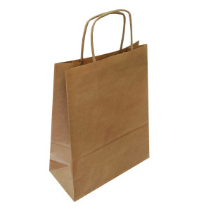 Bags with a curved eyepiece made of plain paper - Reklamnepredmety
