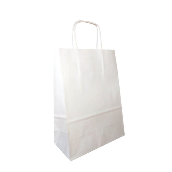 Bags with a curved eyepiece made of plain paper