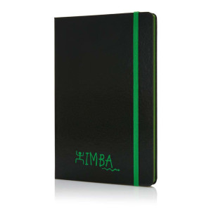 Deluxe hardcover A5 notebook with coloured side - Reklamnepredmety