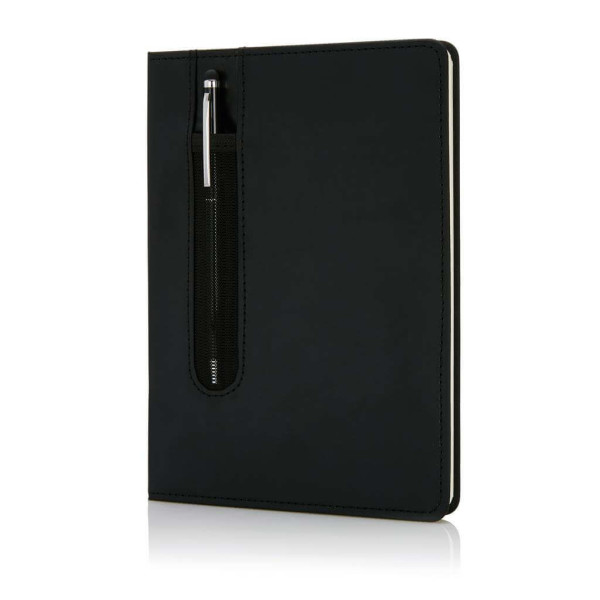 Standard hardcover PU A5 notebook with stylus pen