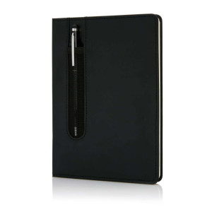 Standard hardcover PU A5 notebook with stylus pen - Reklamnepredmety