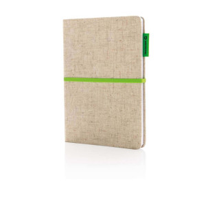 A5 Eco jute cotton notebook - Reklamnepredmety