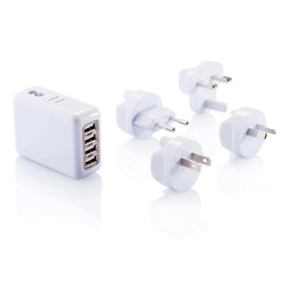 Travel plug with 4 USB ports