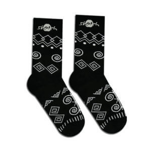 Socks black with folk pattern - Reklamnepredmety
