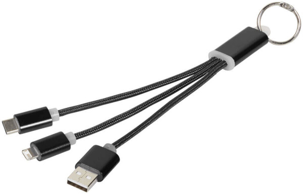Metal 3-in-1 Charging Cable-BK