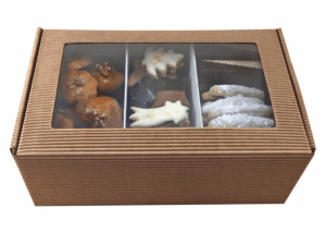 Butter cookies + gingerbread, cardboard box kraft - Reklamnepredmety