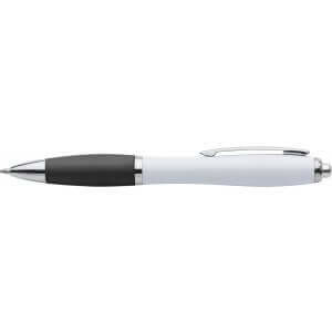 Plastic ballpen with coloured rubber grip, blue ink,