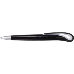 Black ballpen with swan neck., Pale green