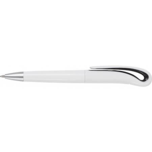 White ball pen with swan neck. - Reklamnepredmety