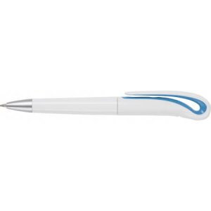 White ball pen with swan neck. - Reklamnepredmety