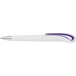 White ball pen with swan neck. - Reklamnepredmety