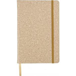 PU covered notebook with cork print (A5) - Reklamnepredmety