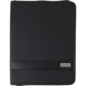 A4 PVC Zipped folder., Black
