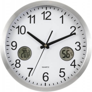 Plastic, 30cm wall clock, Silver - Reklamnepredmety