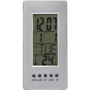 Desk clock with thermometer