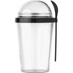Breakfast mug with separate compartment on the top