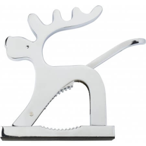 Deer shaped metal nutcracker., Silver - Reklamnepredmety