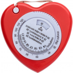 Plastic, 1.5m, heart shaped, BMI tape measure - Reklamnepredmety