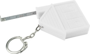 House shaped tape measure, 2m, White - Reklamnepredmety