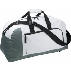 Polyester (600D) sports/travel bag, White - Reklamnepredmety