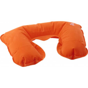 Inflatable velour travel cushion - Reklamnepredmety