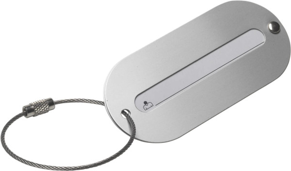 Aluminium luggage tag, Silver