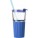 Glass drinking mug with matching straw - pohar-szivoszallal-kek--7486-23--300 - variant Gi 7486-23