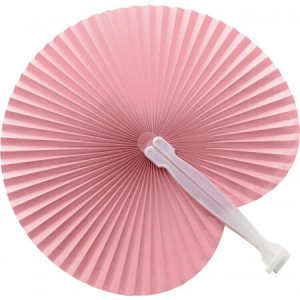 Paper hand held fan with plastic handle - Reklamnepredmety