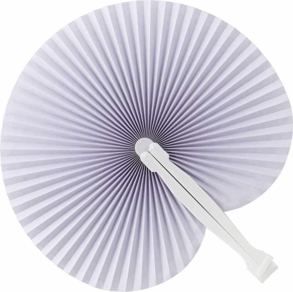 Paper hand held fan with plastic handle