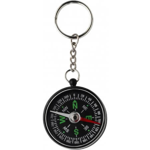 Key holder with compass, Black - Reklamnepredmety