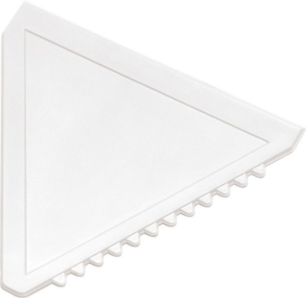 Triangular plastic ice scraper