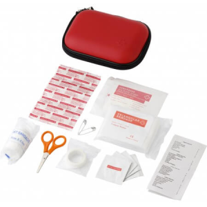 16 pc First aid kit., Red - Reklamnepredmety