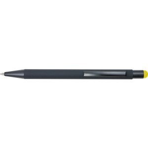 Rubberized ballpen, Silver - Reklamnepredmety