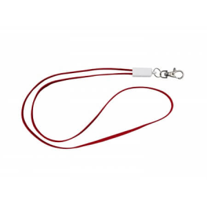 TPE lanyard and charging cable in one, Red - Reklamnepredmety