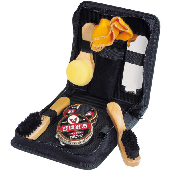 Shoe polishing and cleaning set